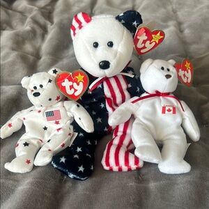 TY Beanie bears RARE, Spangle the bear including Maple and Glory McDonald bears.